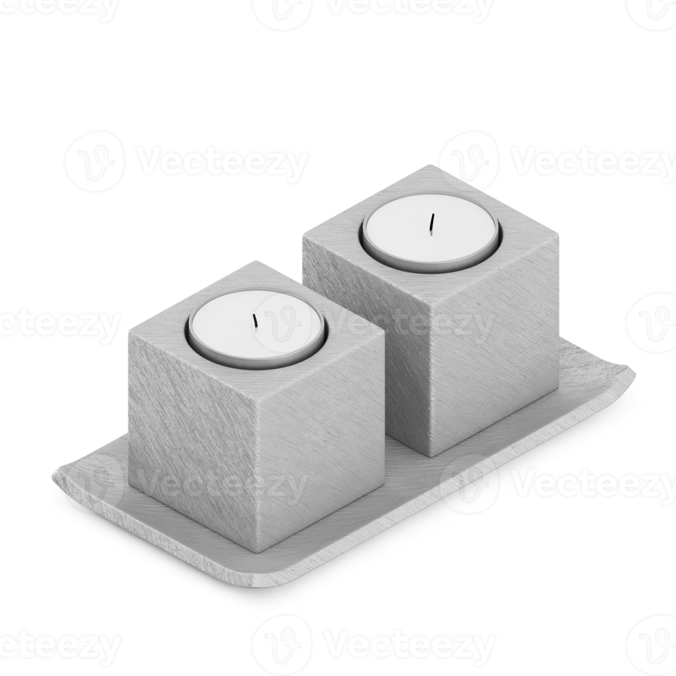 Isometric Candles 3d render png