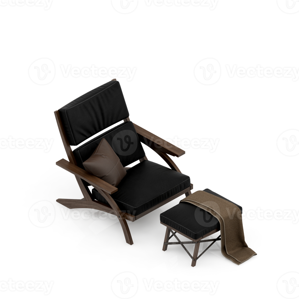 sillón isométrico aislado 3d render png