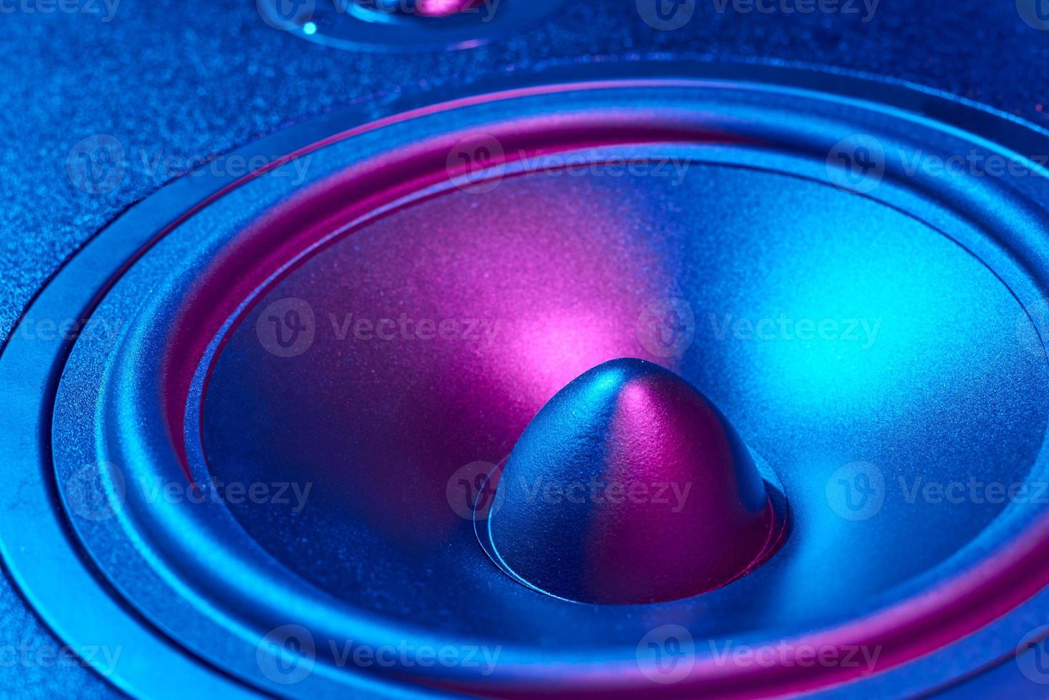 Sound audio speaker with neon lights photo