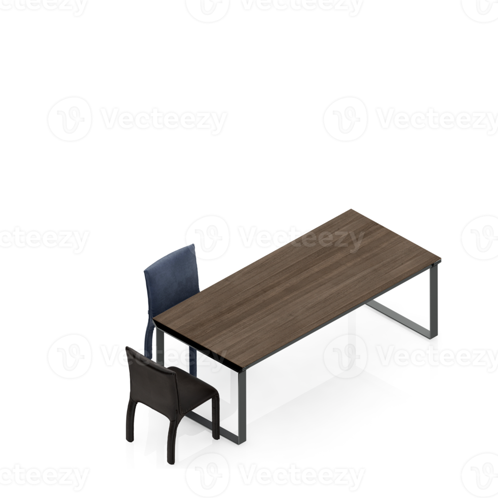 Isometric Table Set 3D render png
