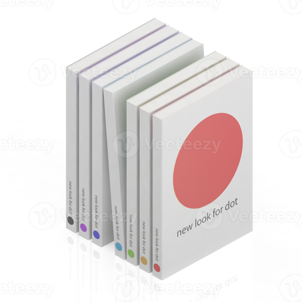 Isometric Books 3D render png