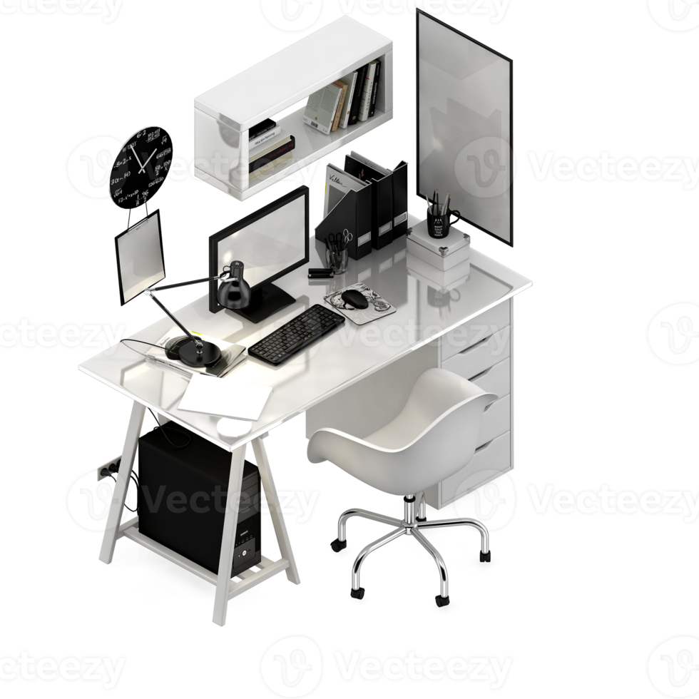 isometrisk tabell uppsättning 3d framställa png