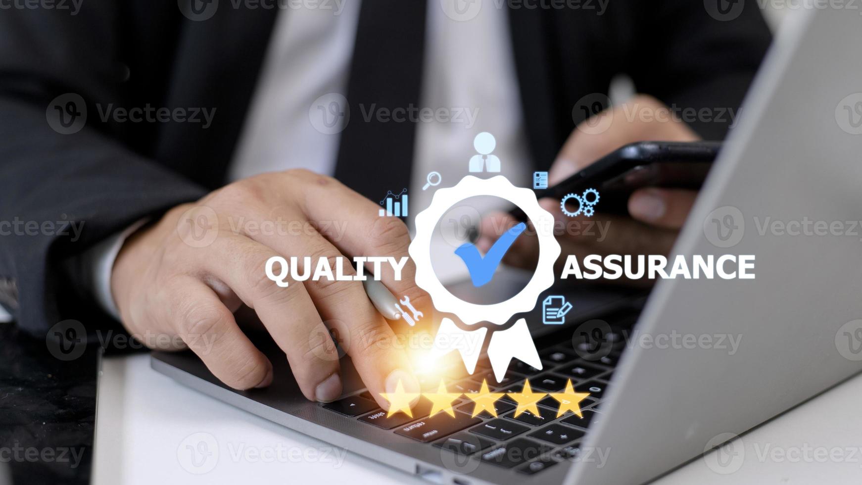 Quality Assurance Service Guarantee Standard Internet Business Technology Concept. photo