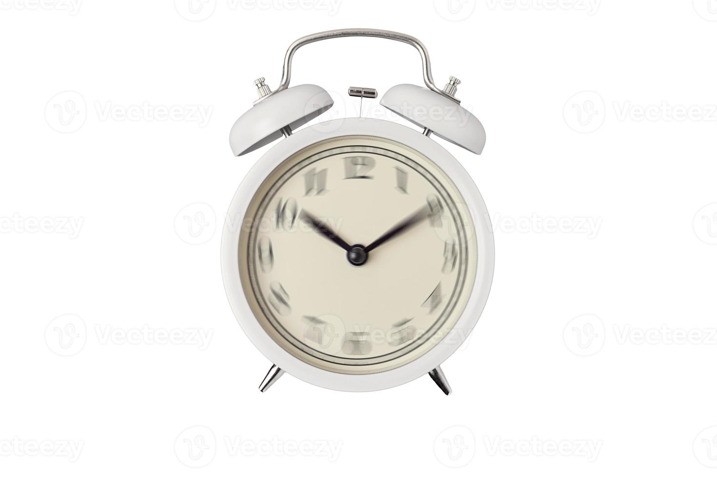 Time is running out concept. Alarm clock with blurry numbers on dial photo