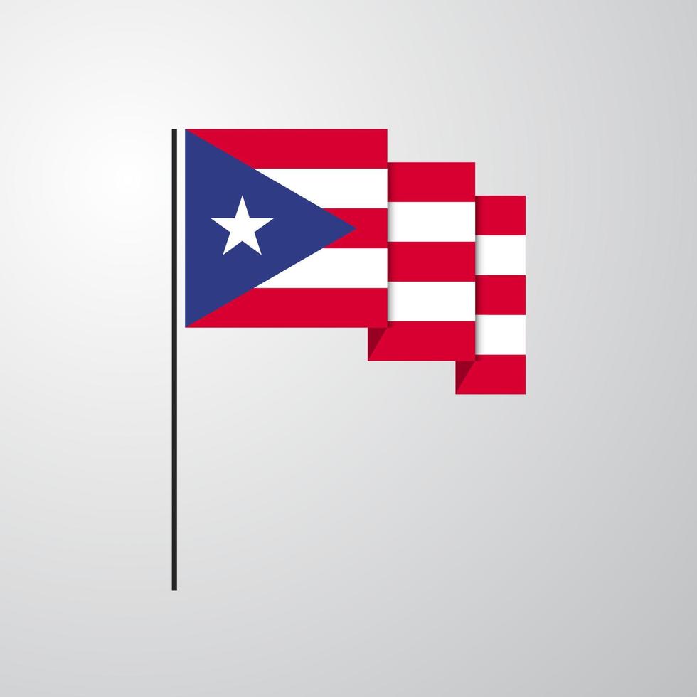 Puerto Rico waving Flag creative background vector