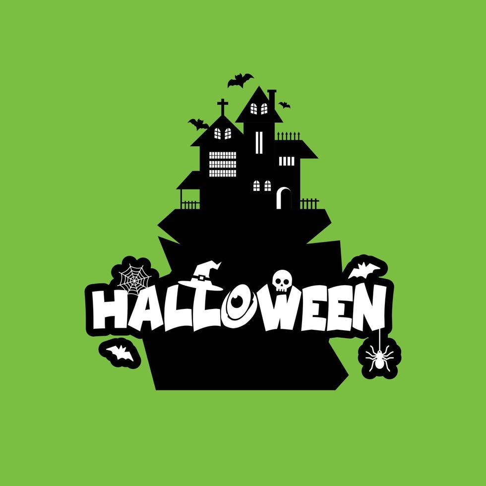 diseño de halloween con tipografía y vector de fondo claro