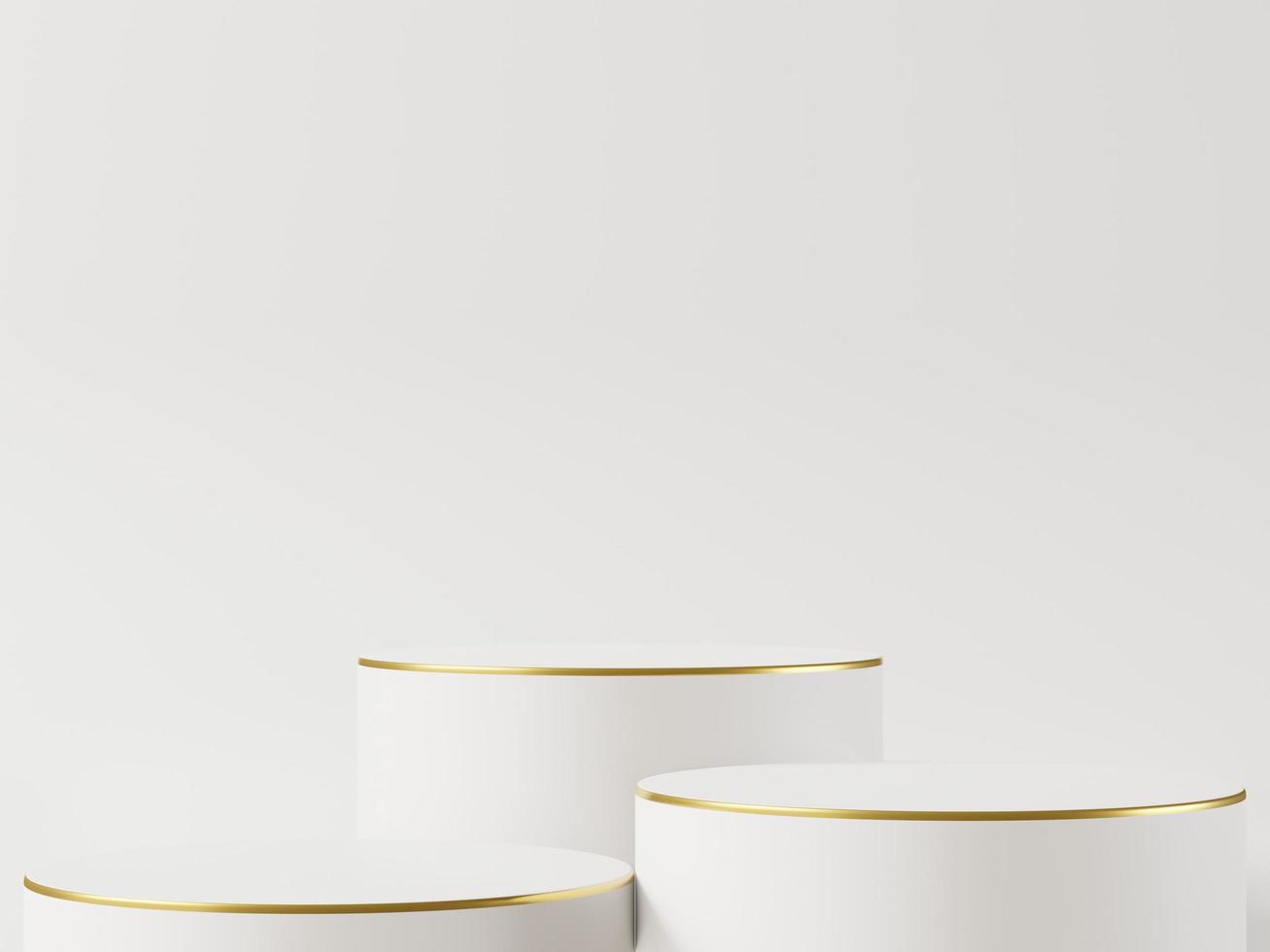 Cosmetic white and gold podium background for product presentation, for fashion magazine. - 3d rendering - photo