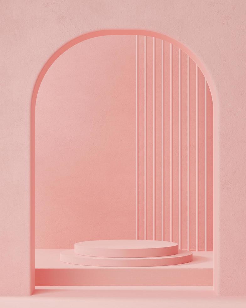 Cosmetic background for product presentation.minimal podium for fashion magazine illustration,beauty and cosmetics product. 3d render illustration photo