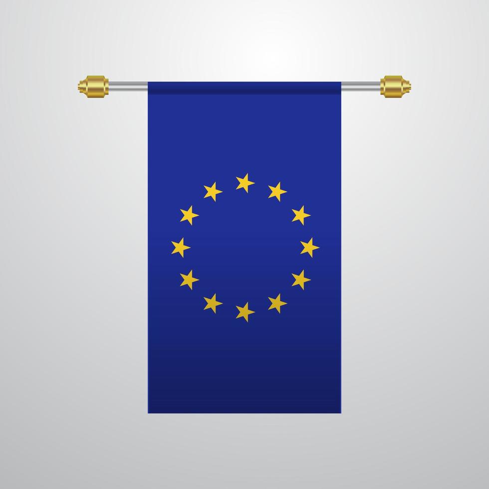 bandera colgante de la union europea vector