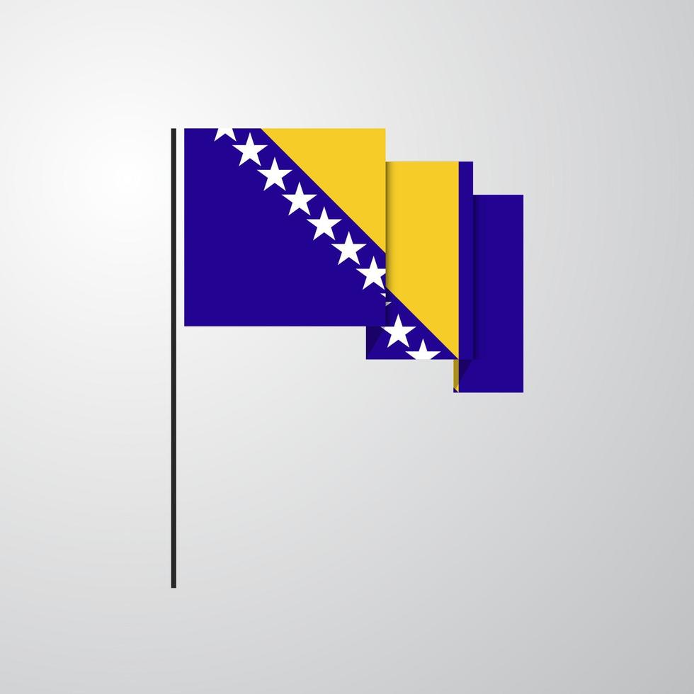 Bosnia and Herzegovina waving Flag creative background vector