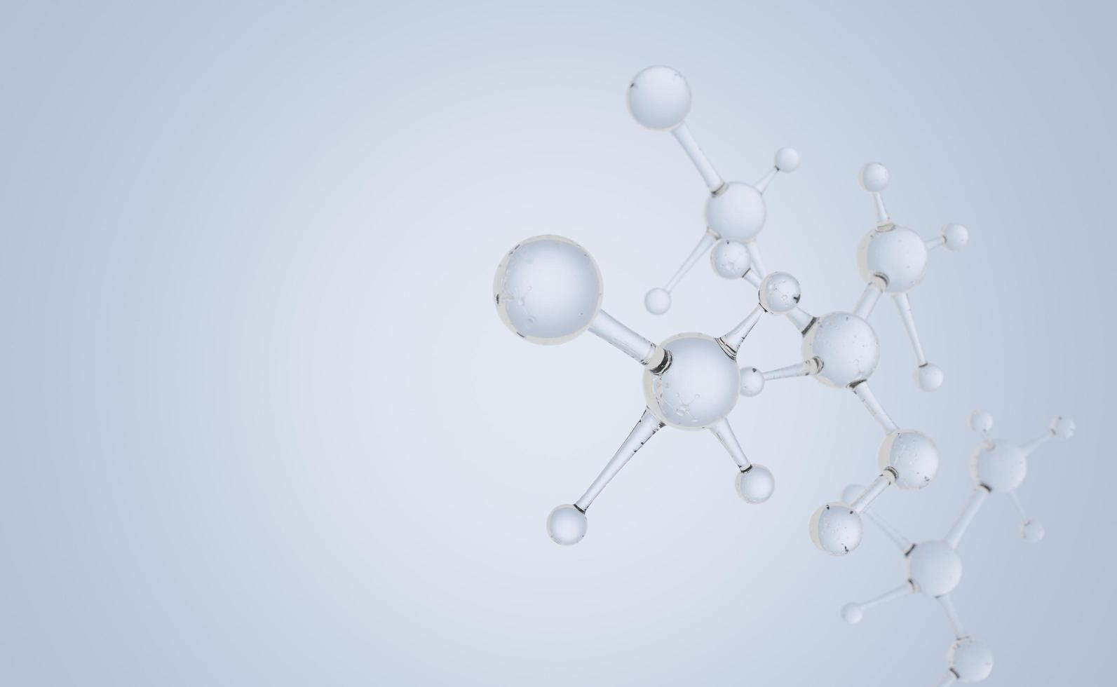 Molecular or atom clean structure on White background, 3d illustration. photo