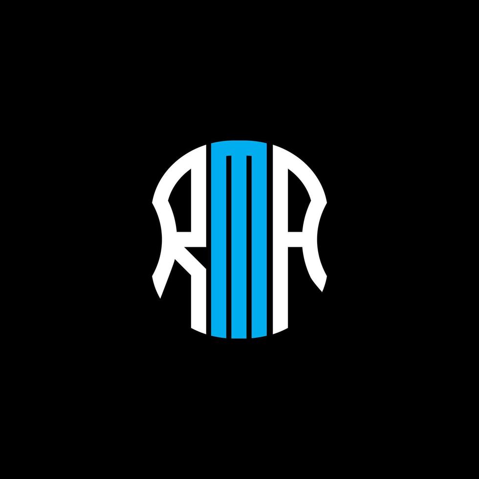 diseño creativo abstracto del logotipo de la letra rma. diseño unico vector