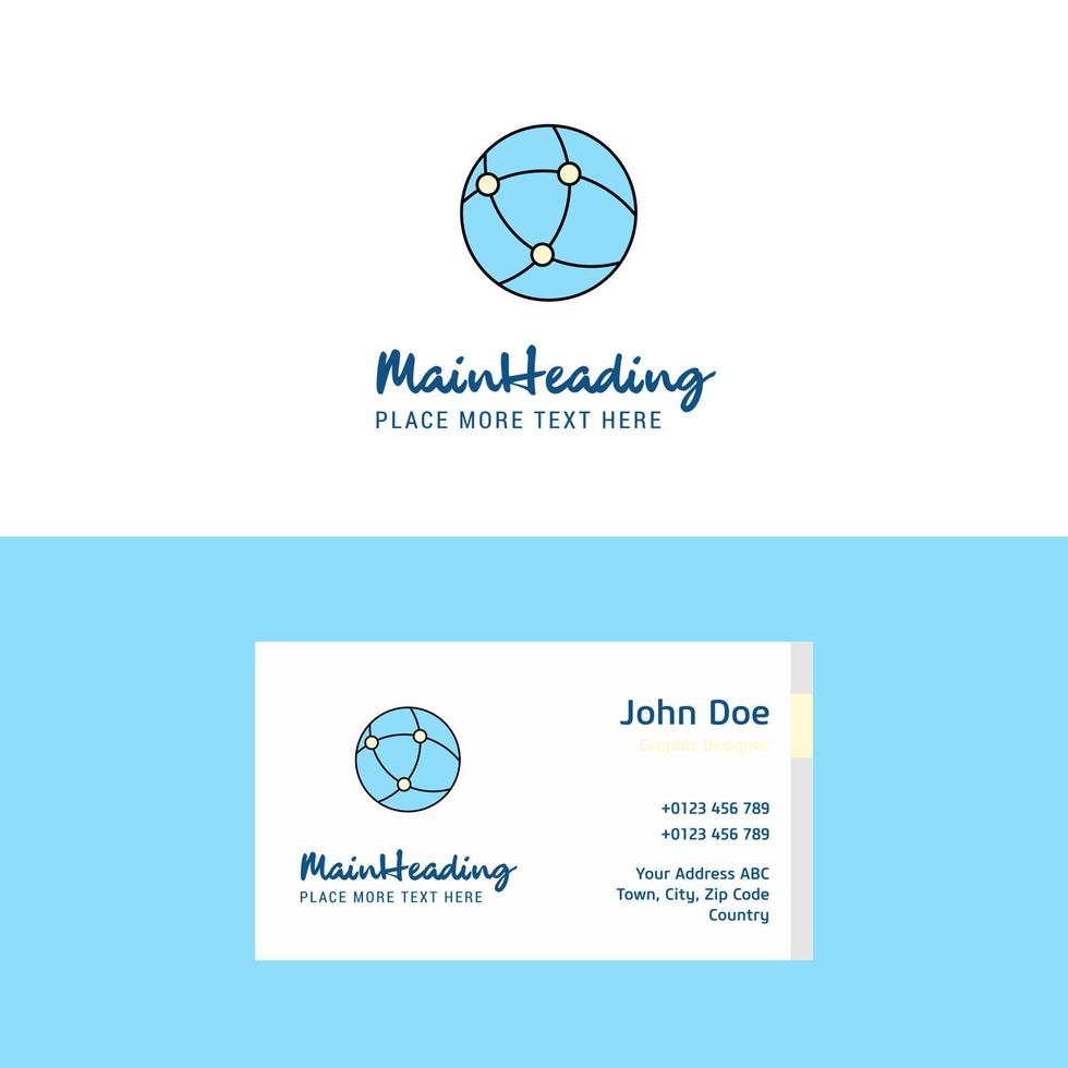 Flat Global network Logo and Visiting Card Template Busienss Concept Logo Design vector