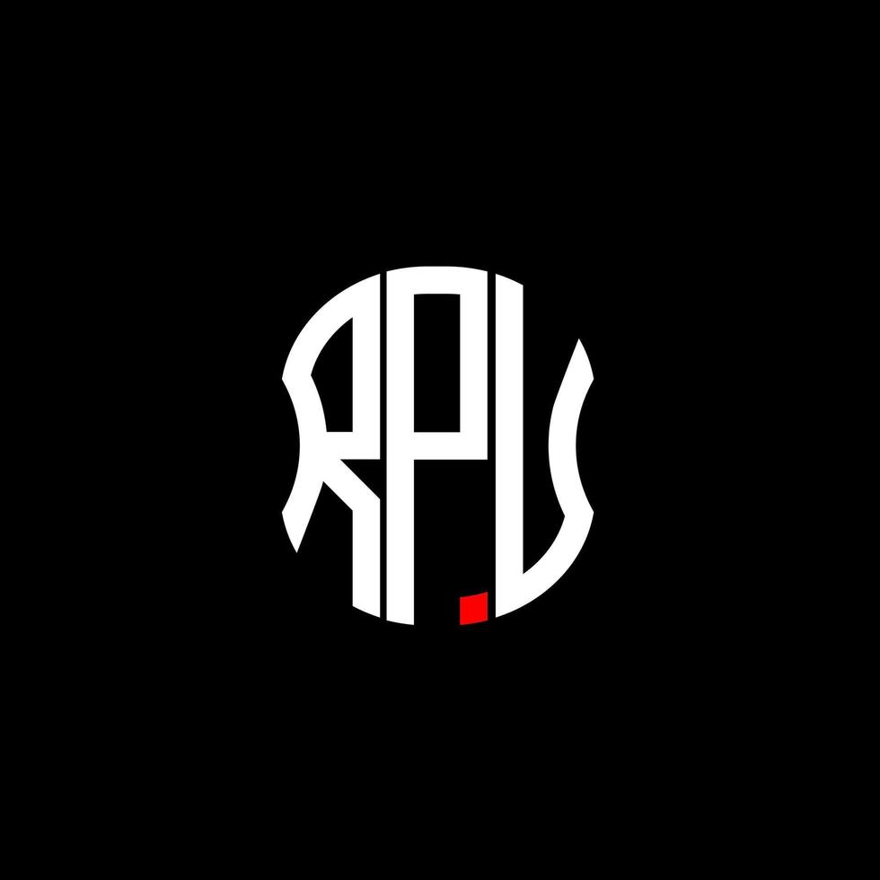 diseño creativo abstracto del logotipo de la letra rpu. diseño único rpu vector