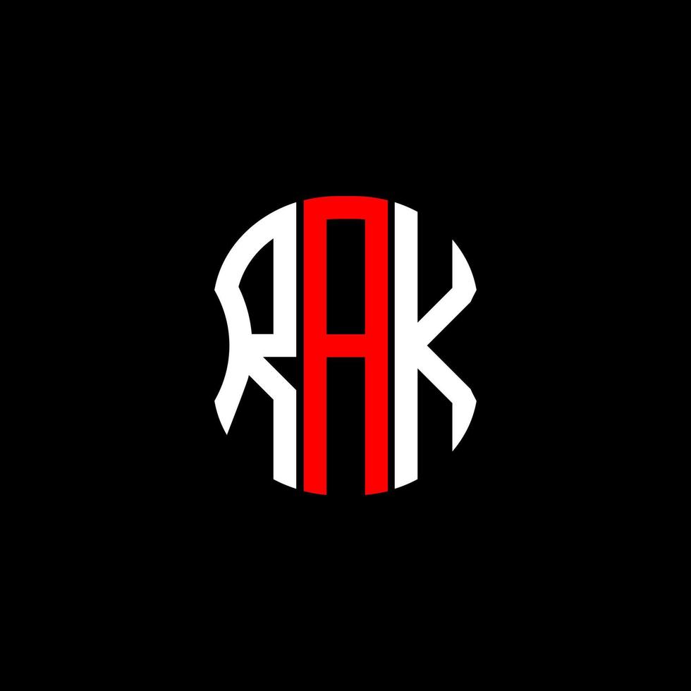 diseño creativo abstracto del logotipo de la letra rak. diseño único rak vector