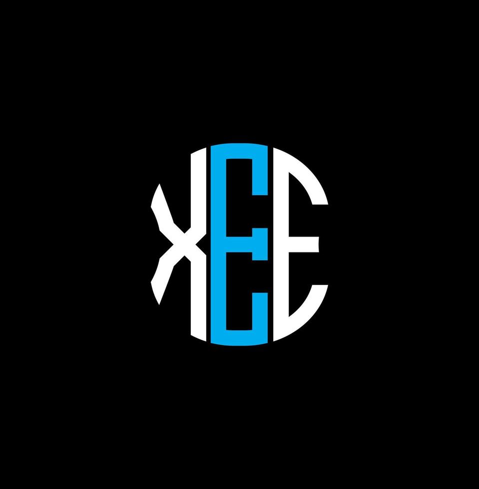 XEE letter logo abstract creative design. XEE unique design vector