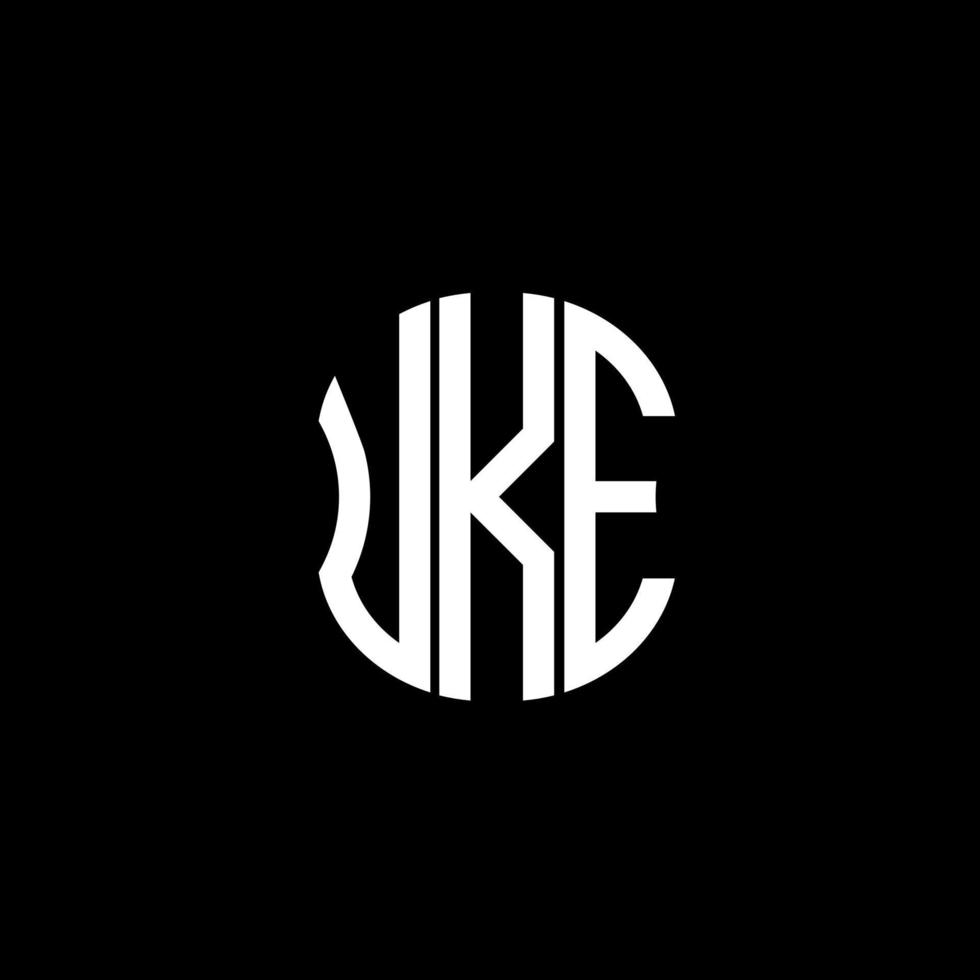 Diseño creativo abstracto del logotipo de la letra uke. uke diseño único vector