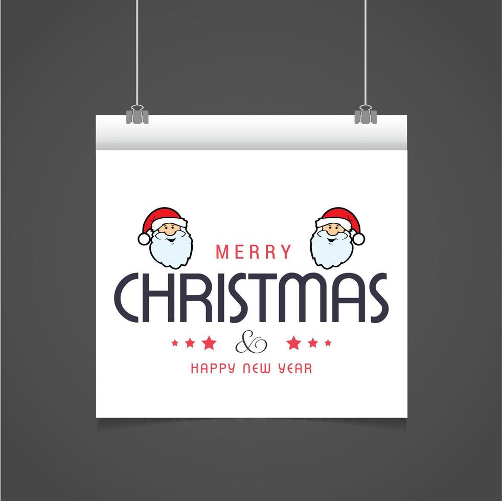 diseño de tarjeta de saludos de navidad con vector de fondo gris