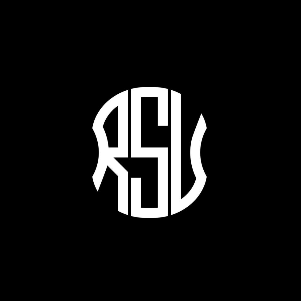 RSU letter logo abstract creative design. RSU unique design vector