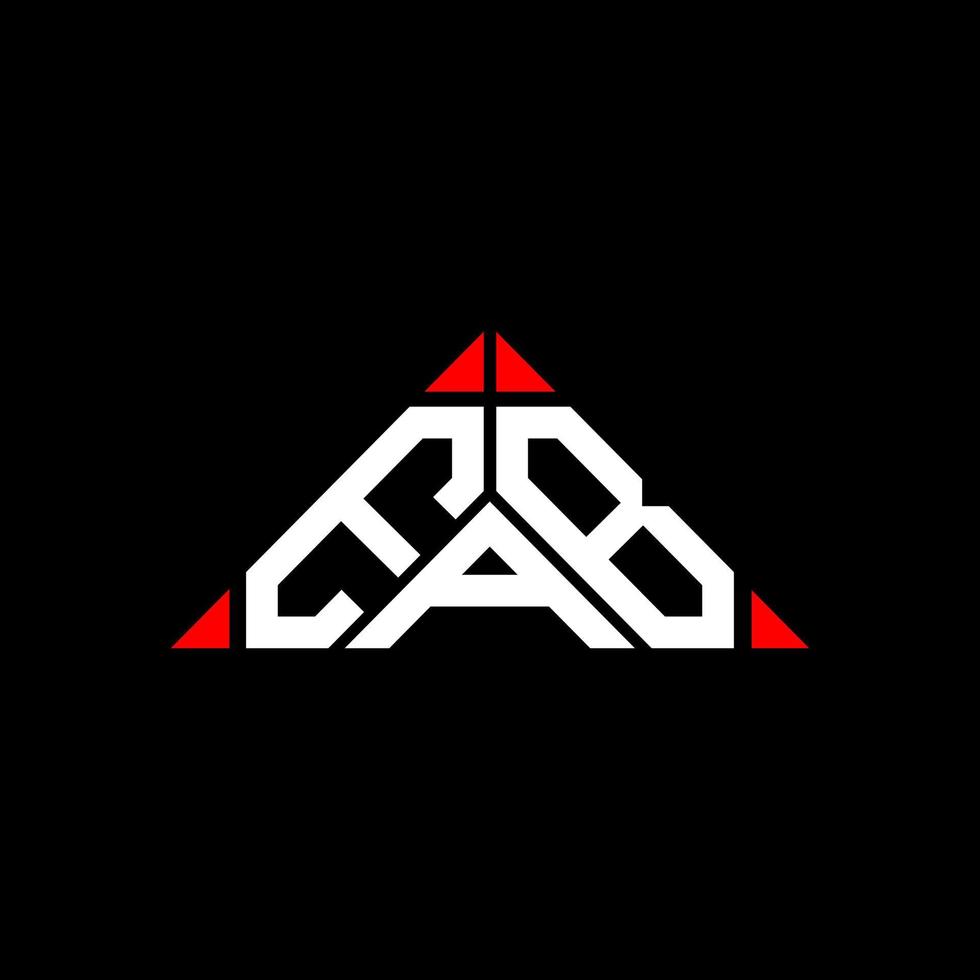 diseño creativo del logotipo de la letra eab con gráfico vectorial, logotipo simple y moderno de eab en forma de triángulo redondo. vector