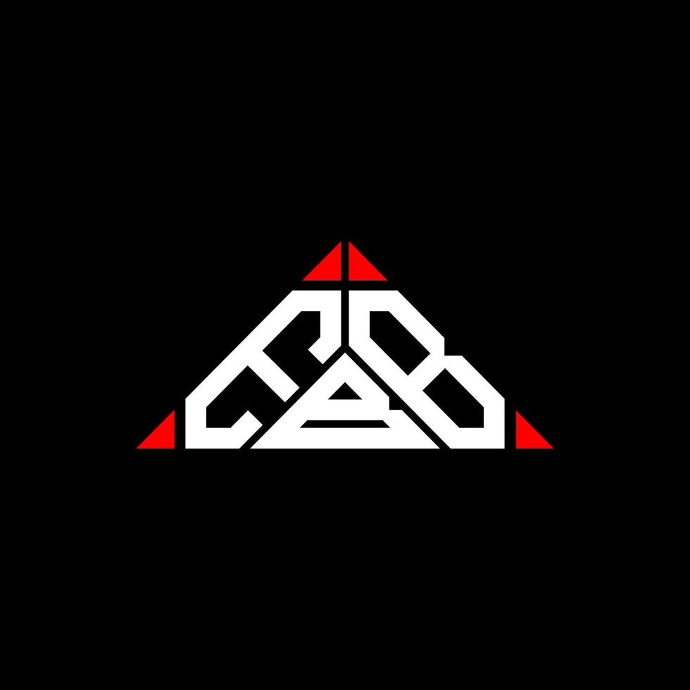 EBB letter logo creative design with vector graphic, EBB simple and modern logo in round triangle shape.