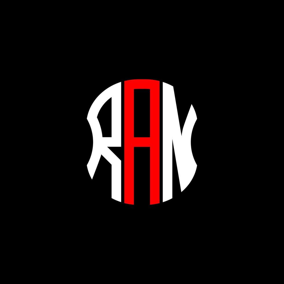 RAN letter logo abstract creative design. RAN unique design vector