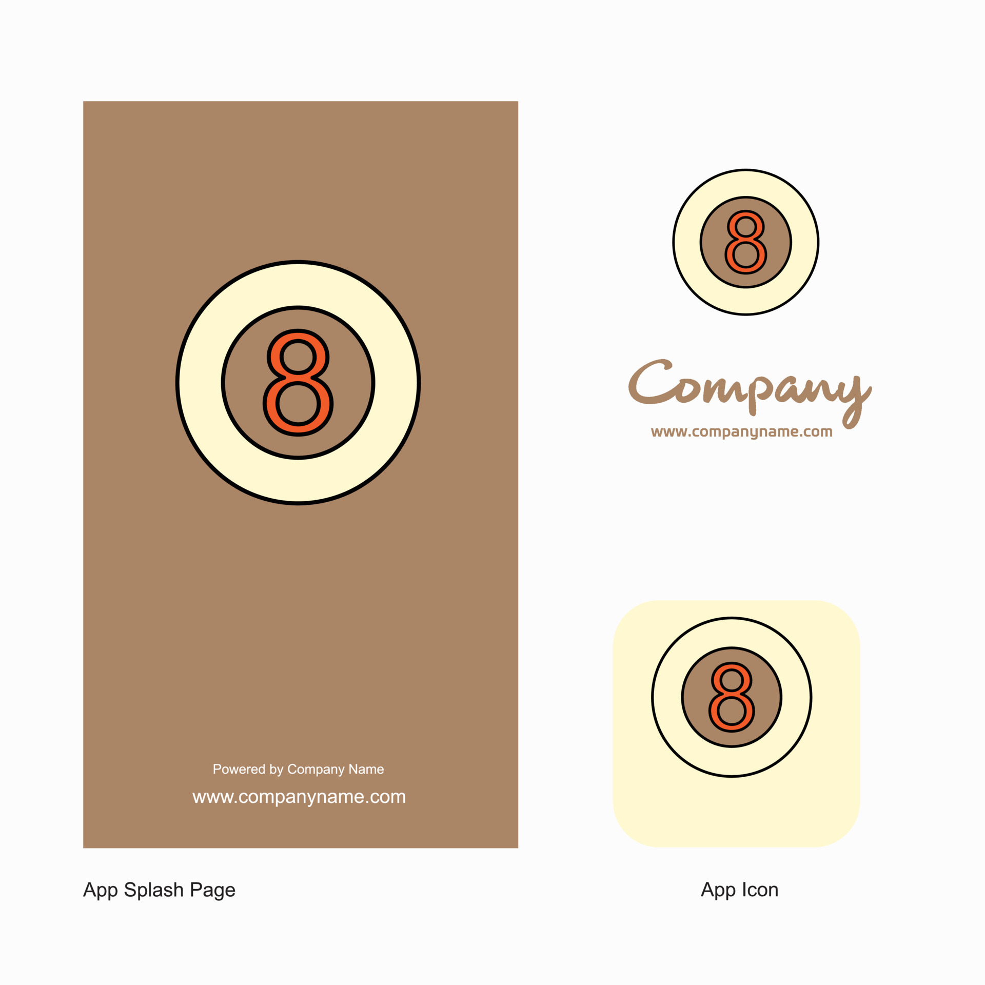 Snooker ball Company Logo App Icon and Splash Page Design Creative