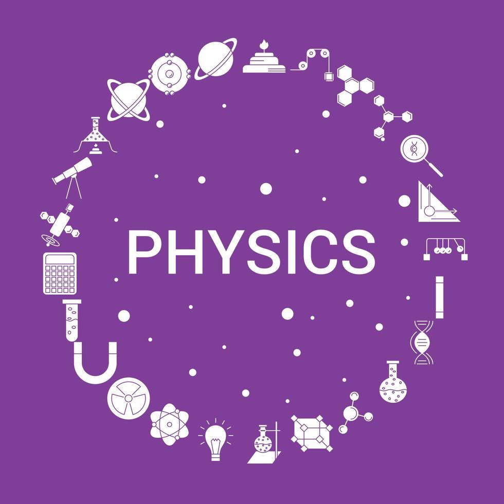 Physics Icon Set Infographic Vector Template