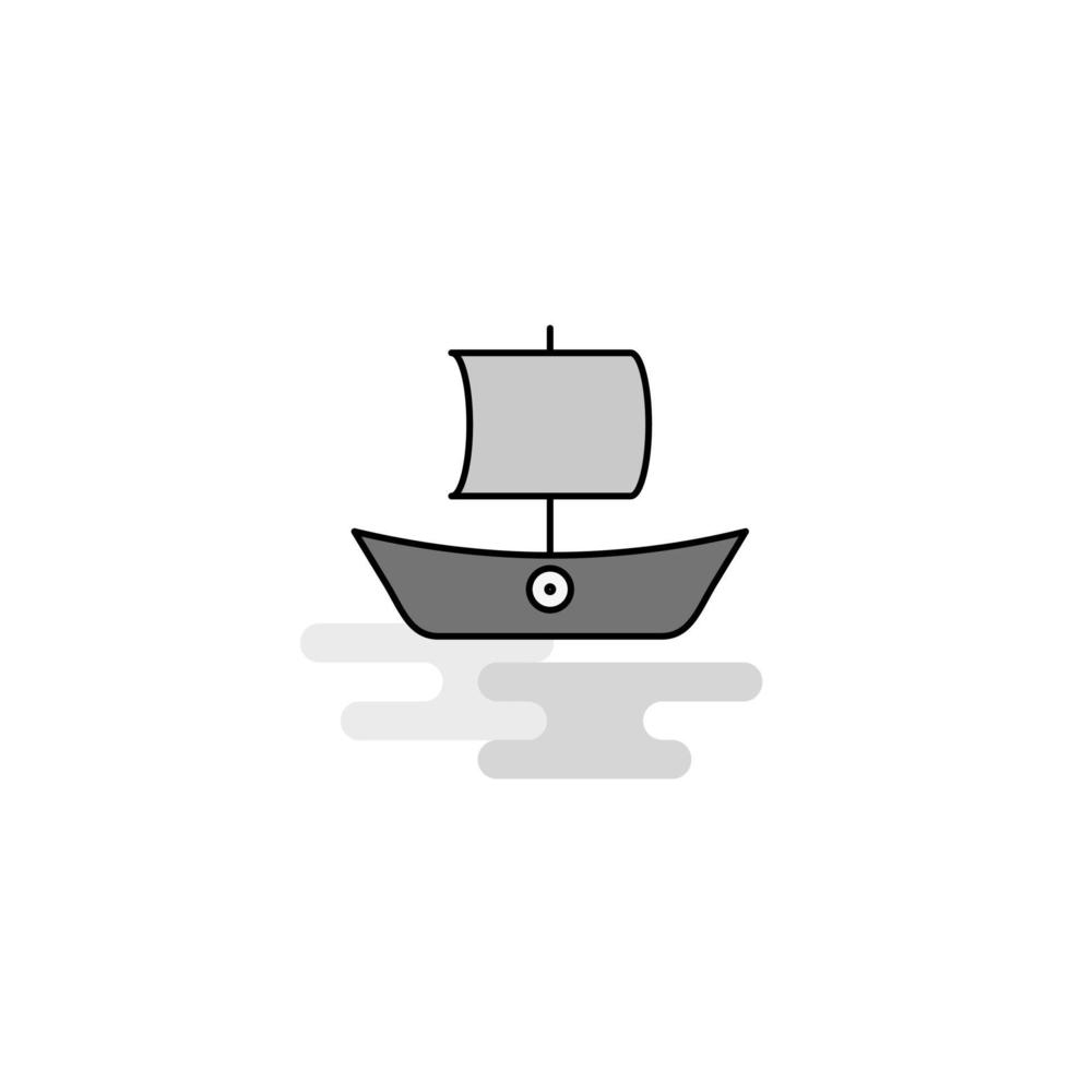 Boat Web Icon Flat Line Filled Gray Icon Vector