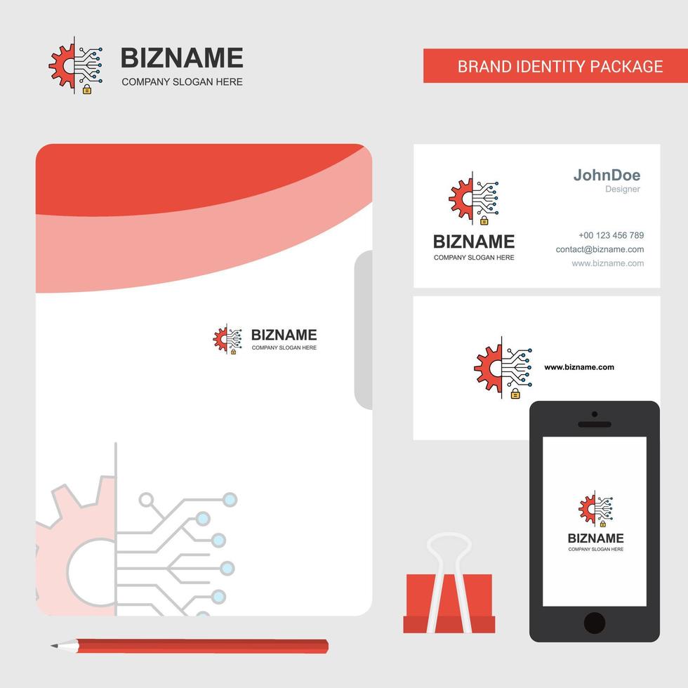 Setting gear Business Logo File Cover Visiting Card and Mobile App Design Vector Illustration