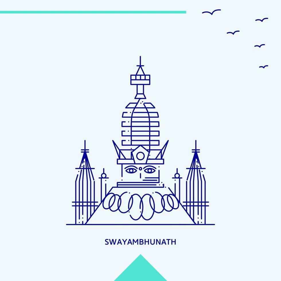 ilustración de vector de horizonte de swayambhunath