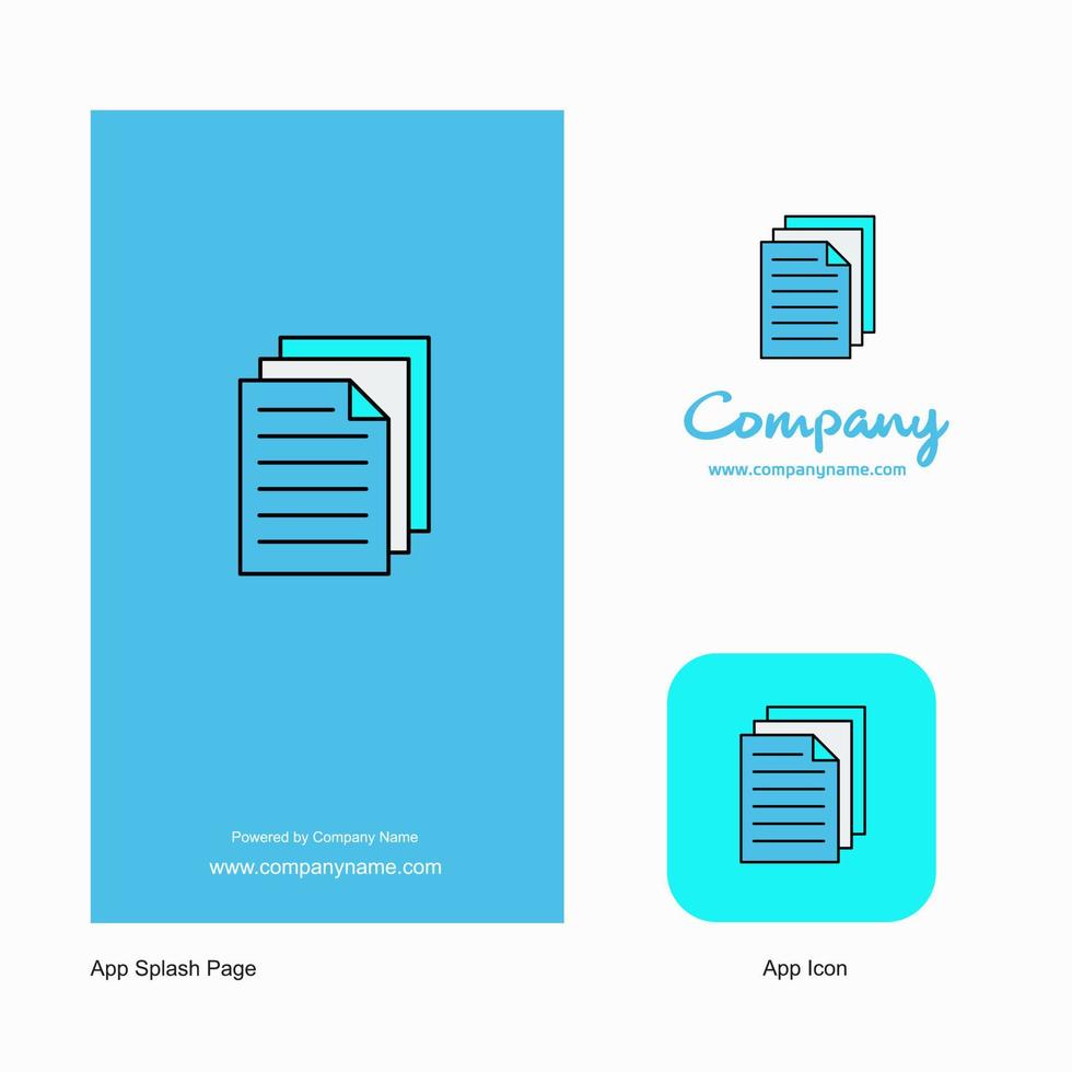 Document Company Logo App Icon and Splash Page Design Creative Business App Design Elements vector