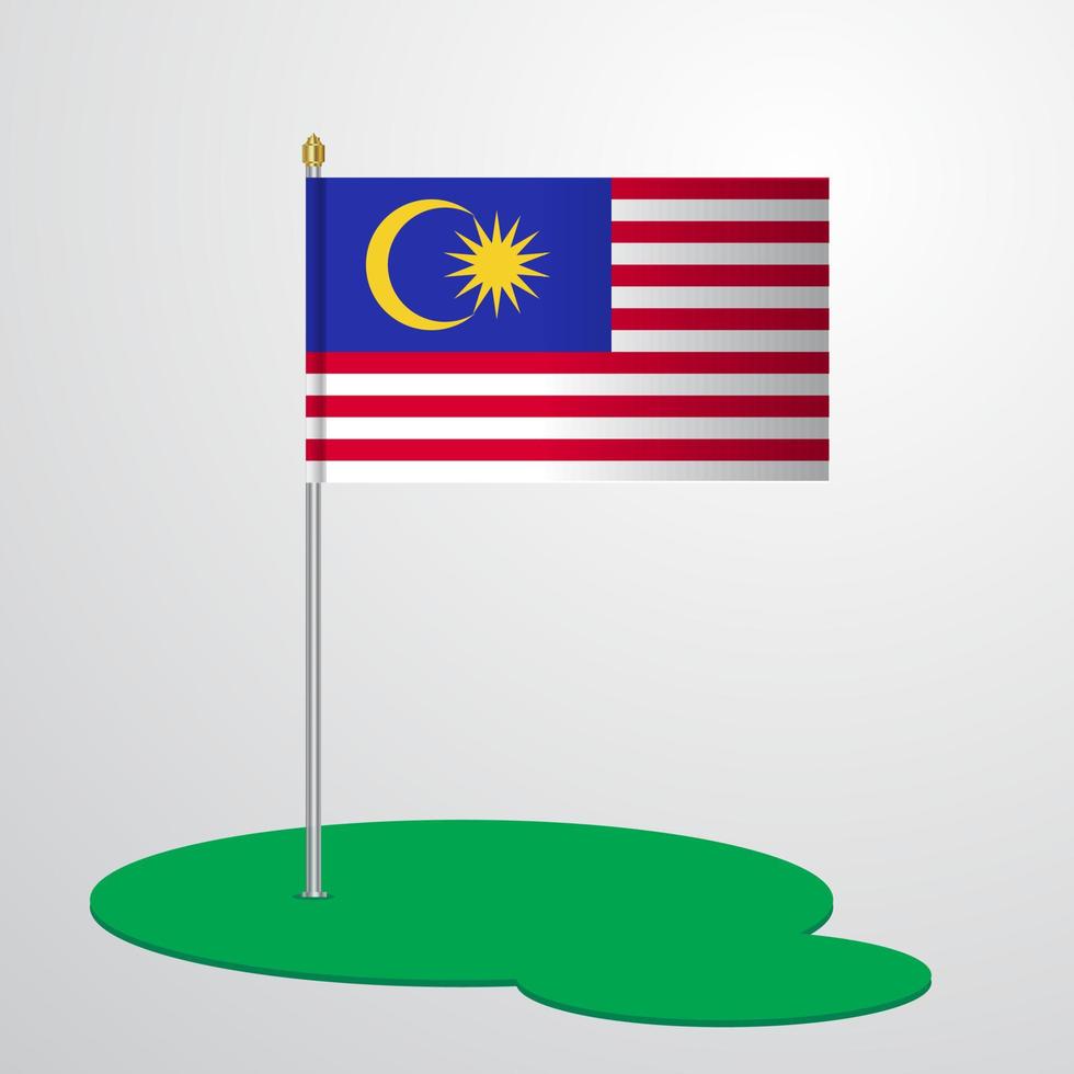 asta de la bandera de malasia vector