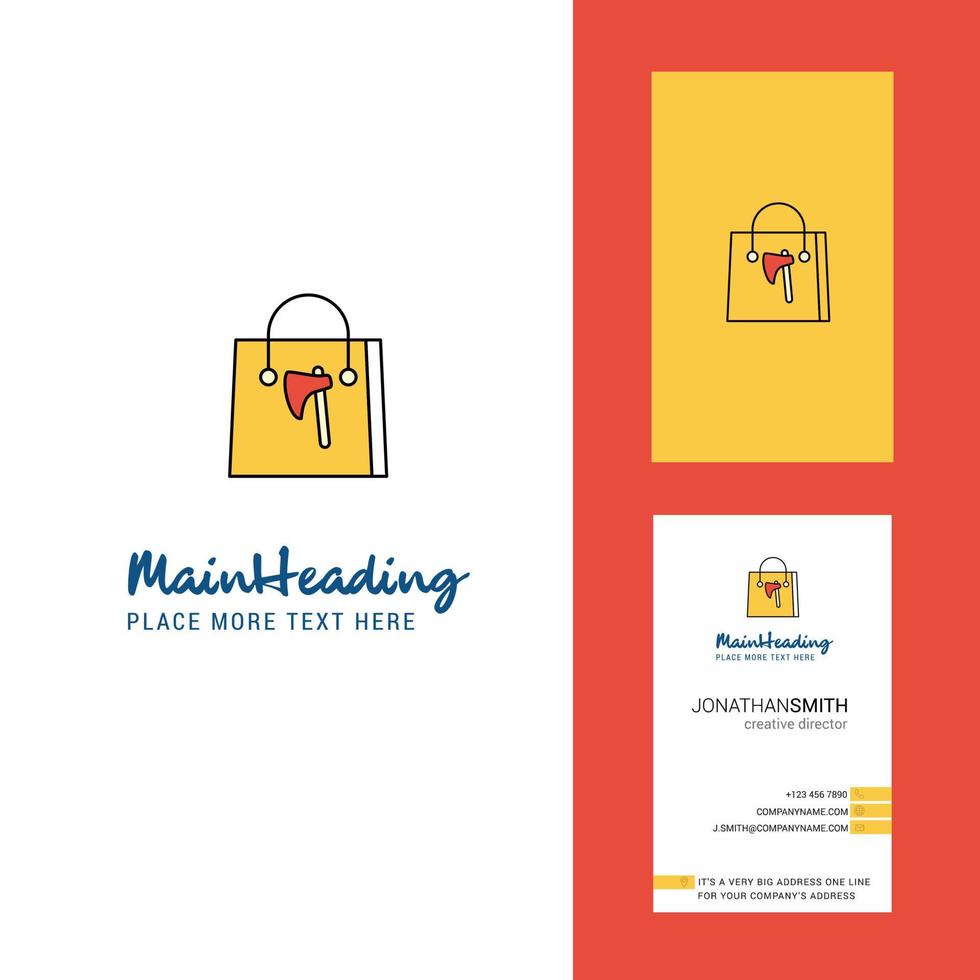 Shopping bag Creative Logo and business card vertical Design Vector