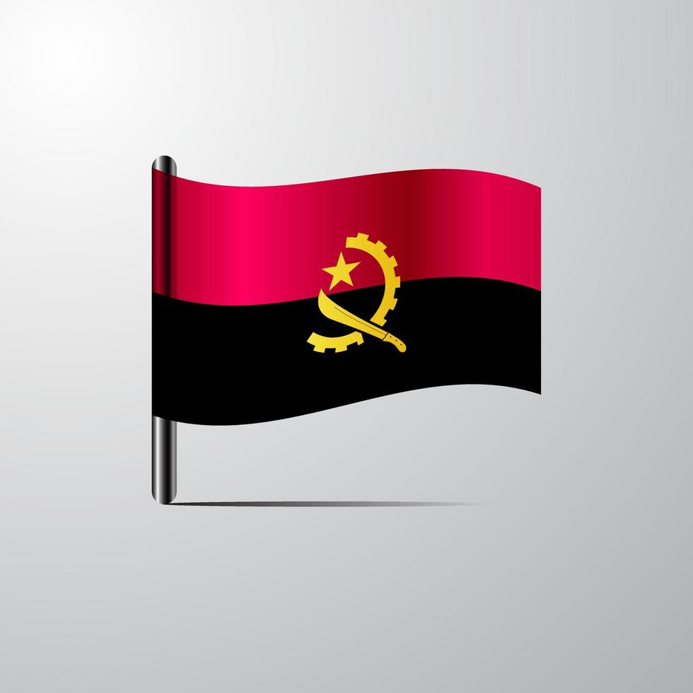 Angola waving Shiny Flag design vector