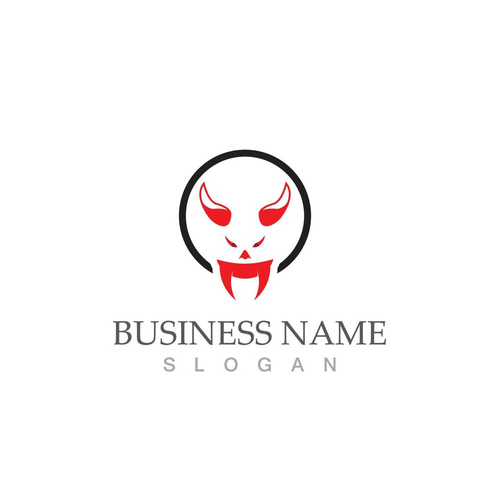 Devil logo vector design and symbol icon illustration