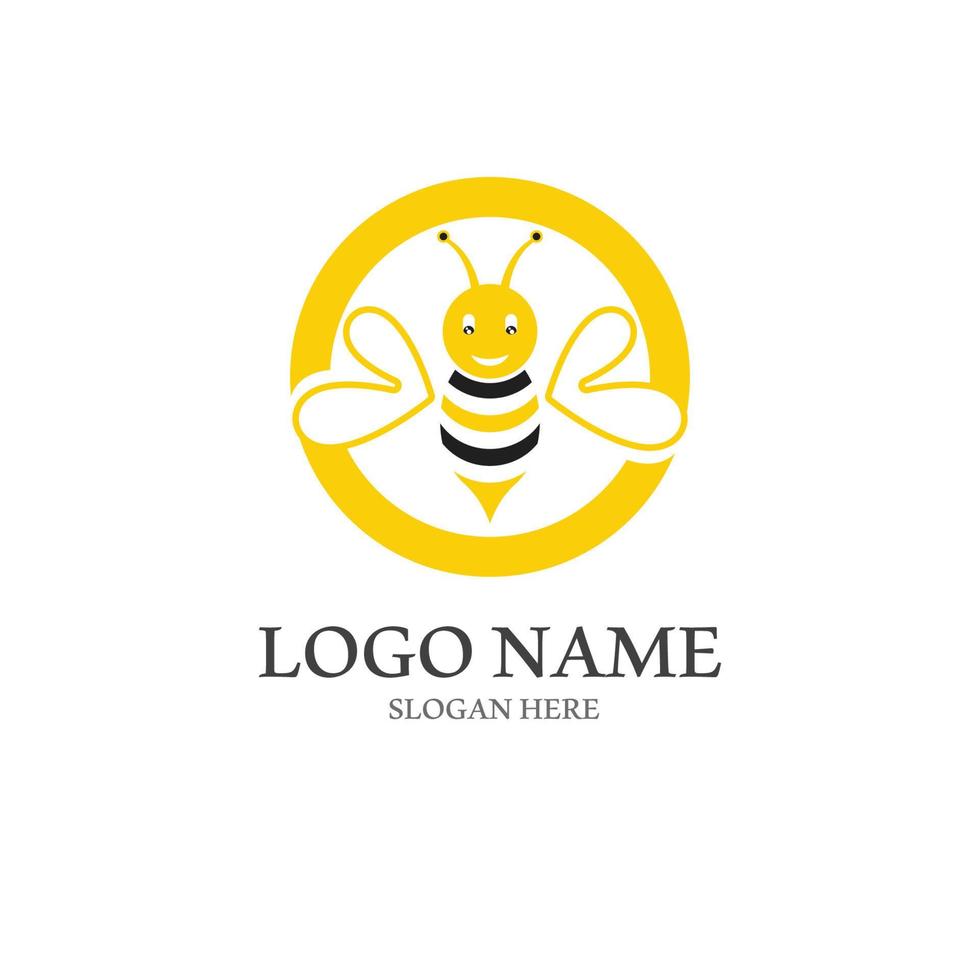 Bee logo vector icon illustration