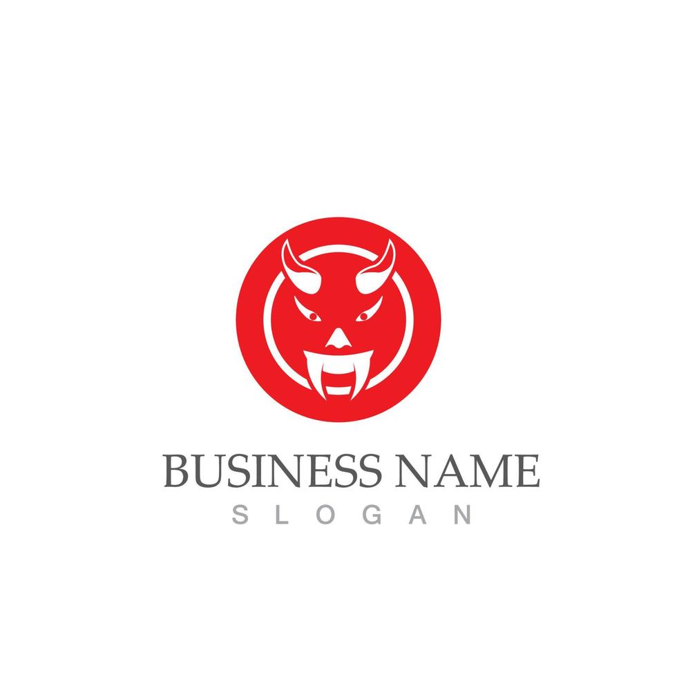 Devil logo vector design and symbol icon illustration