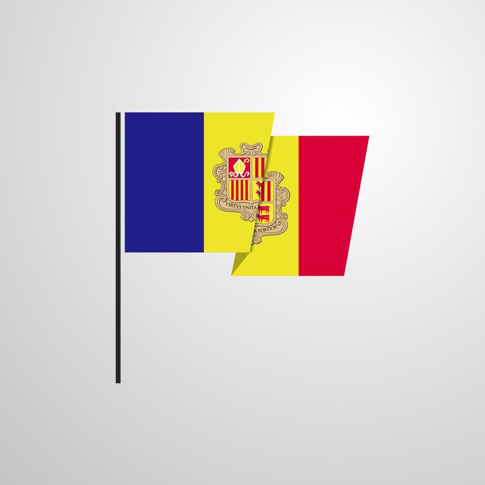 Andorra waving Flag design vector