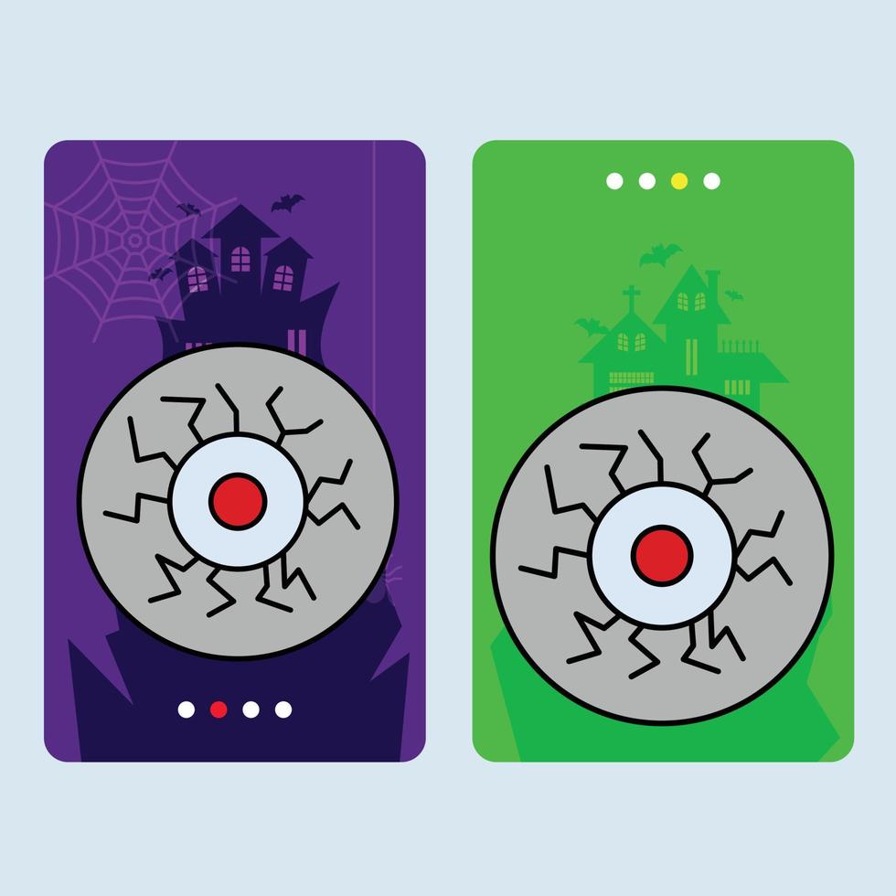 Happy Halloween invitation design with eye ball vector