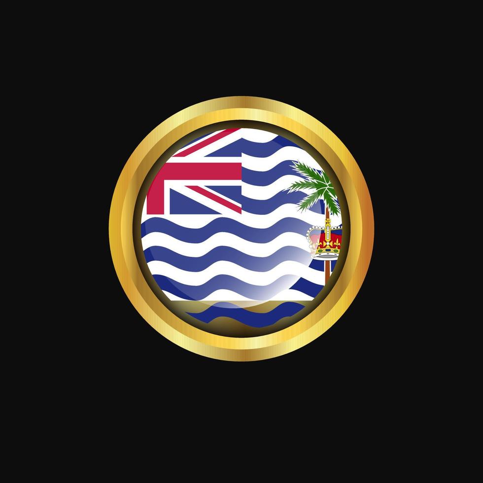 British Indian Ocean Territory flag Golden button vector