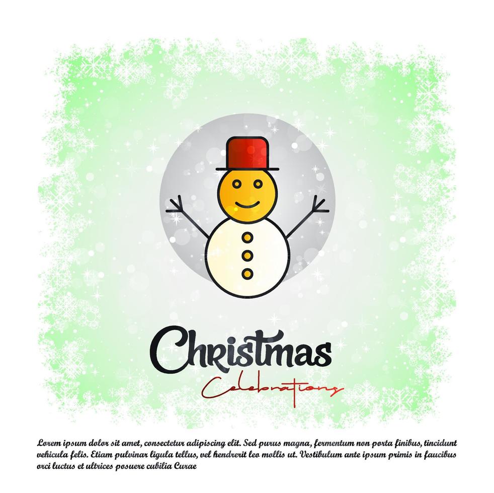 Merry Christmas card with creative design and light background vector