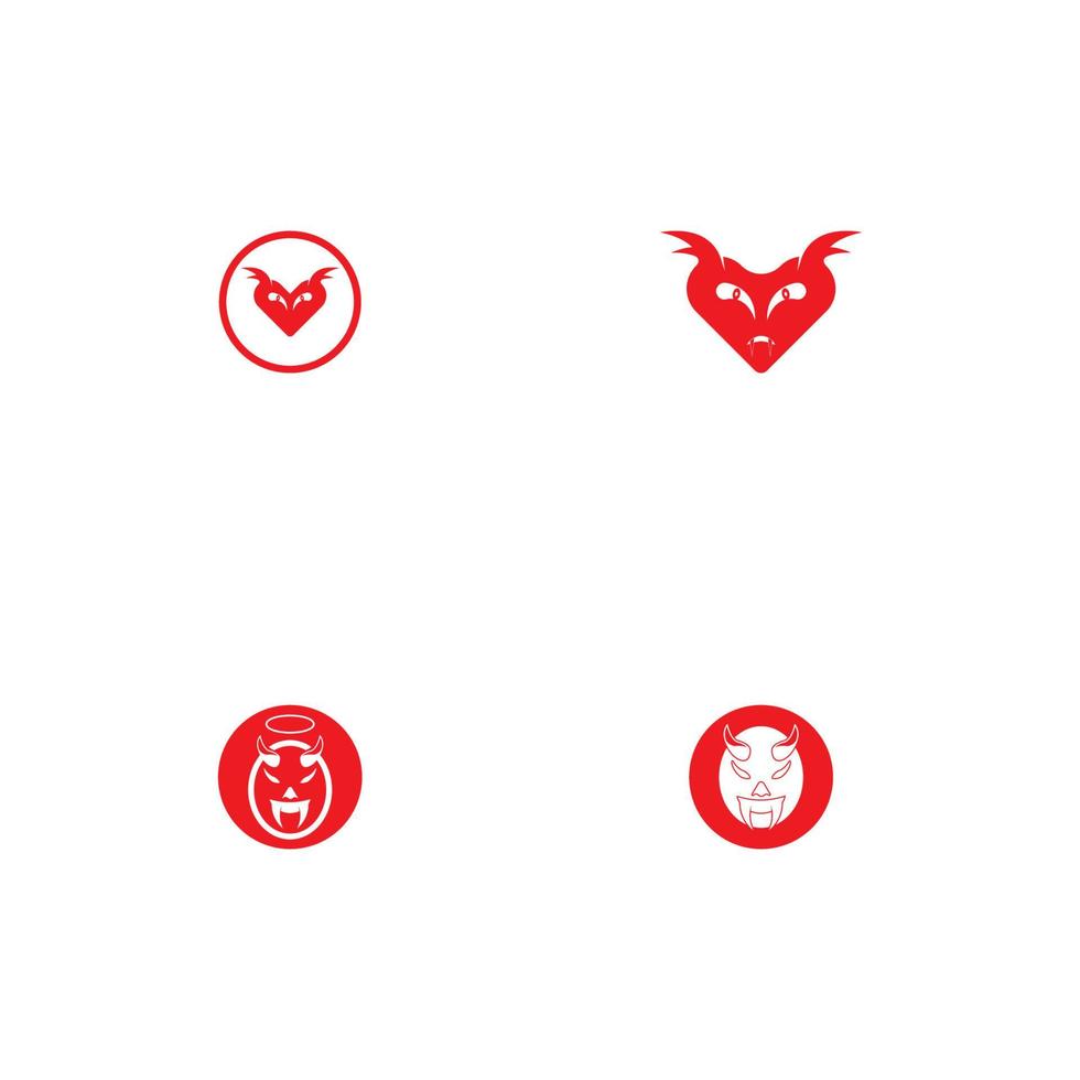 Devil logo vector design and symbol icon illustration