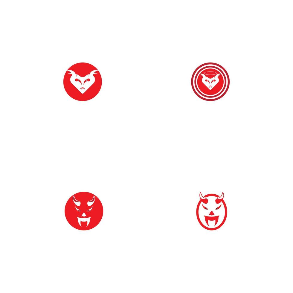 diseño de vector de logotipo de diablo e ilustración de icono de símbolo