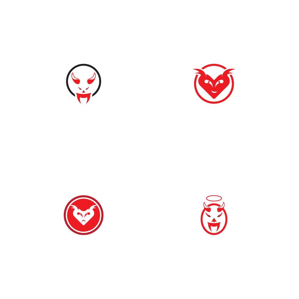 Devil logo vector design and symbol icon illustration