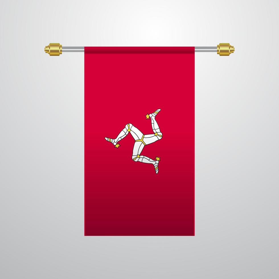 bandera colgante de la isla de man vector