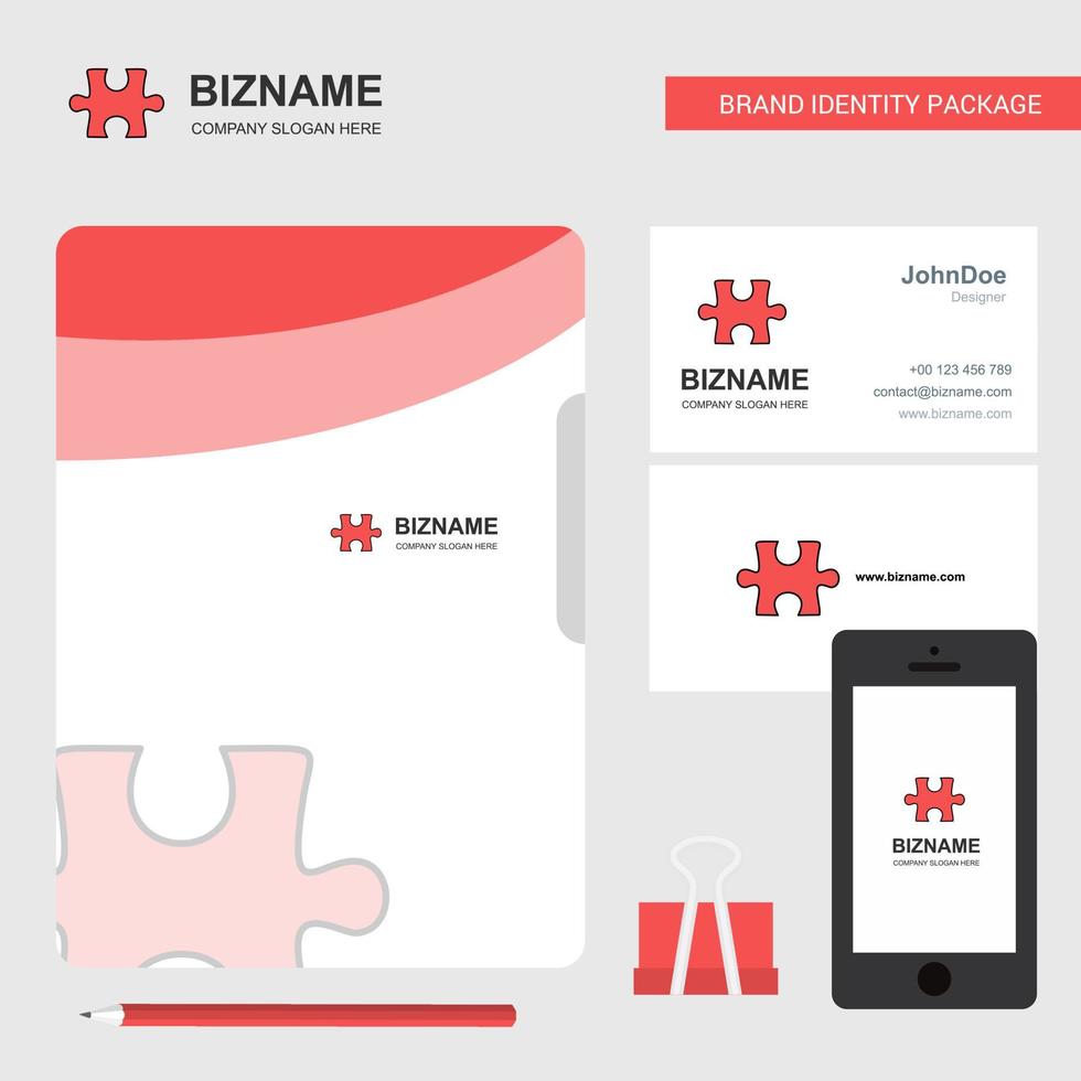 Puzzle piece Business Logo File Cover Visiting Card and Mobile App Design Vector Illustration