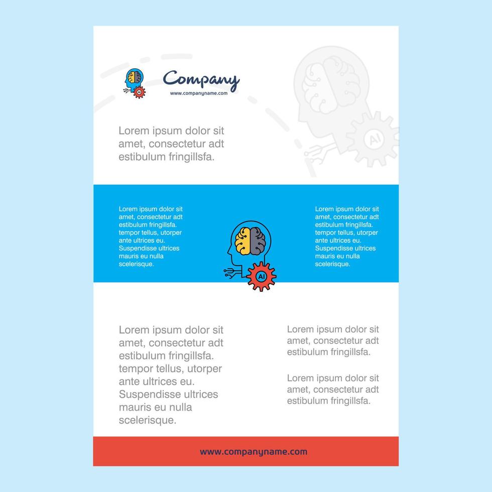 Template layout for Artificial intelligence comany profile annual report presentations leaflet Brochure Vector Background