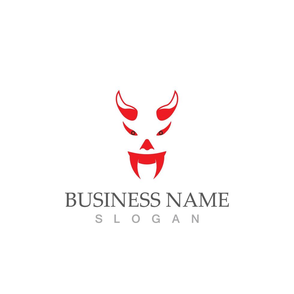 Devil logo vector design and symbol icon illustration