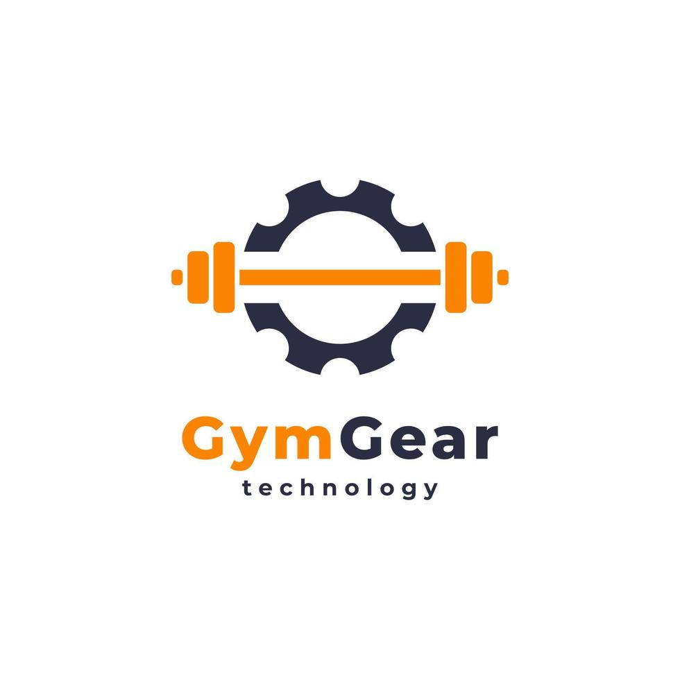 Gear Barbell Fitness GYM Company Logo Icon Template vector